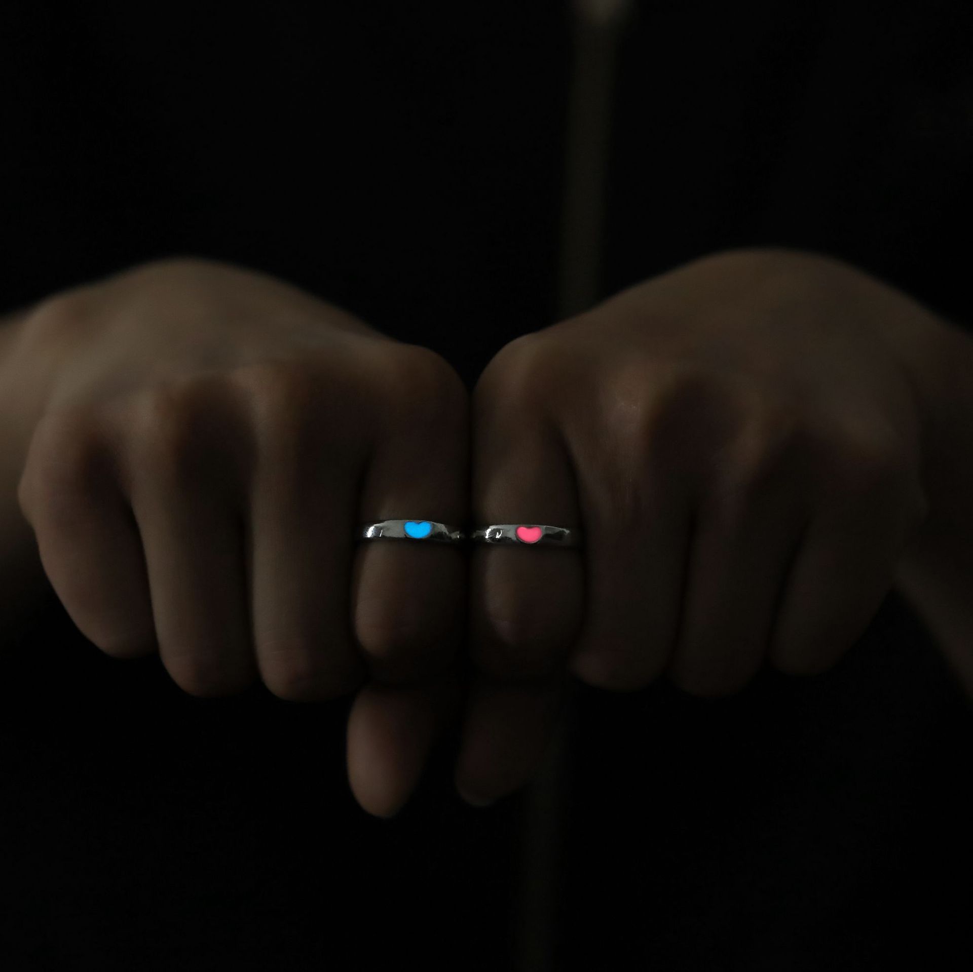 Couple Rings Love Luminous Rings Live Adjustable Boys Girls Index ...
