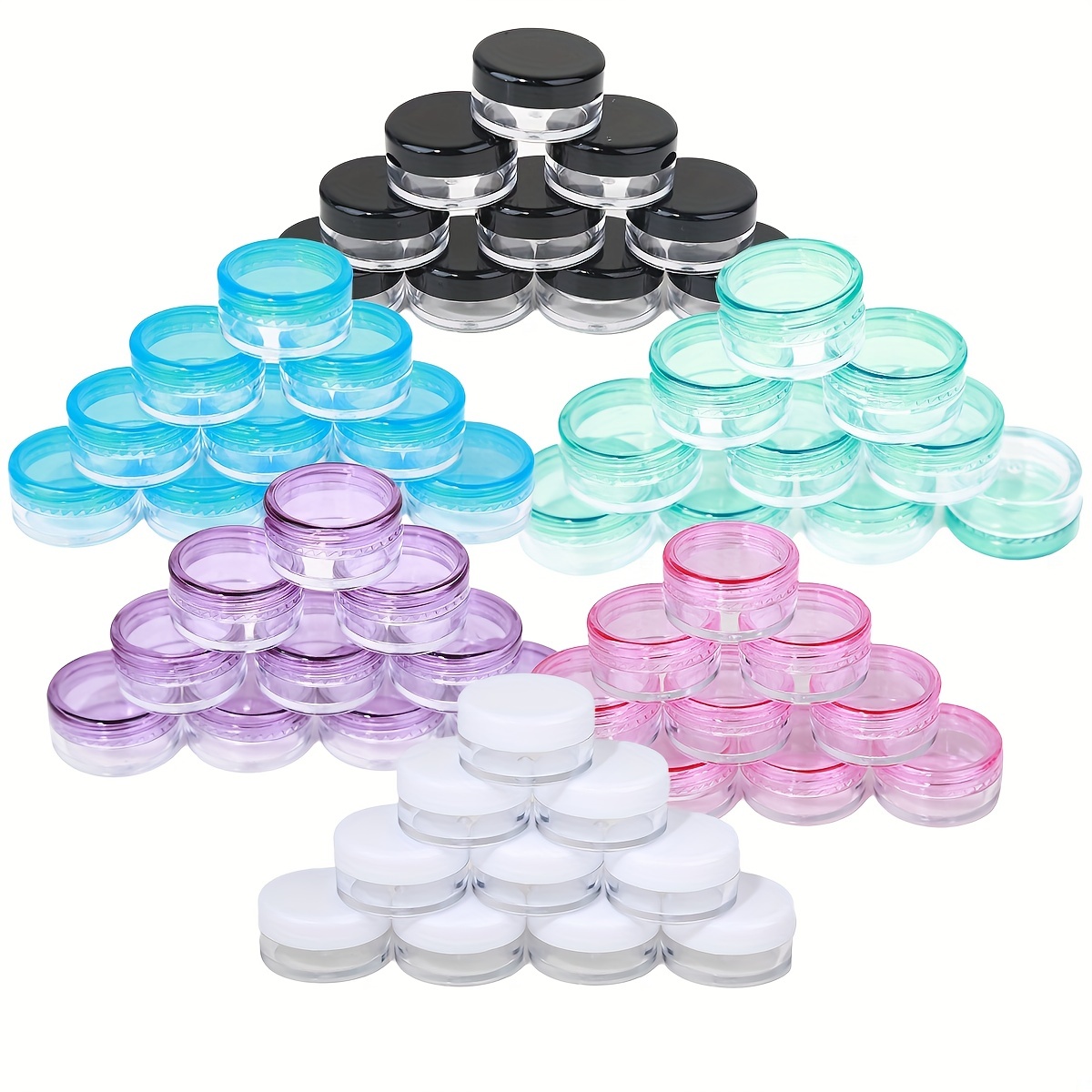 10pcs Small Round Sample Containers With Lids Cosmetic Jars Makeup ...