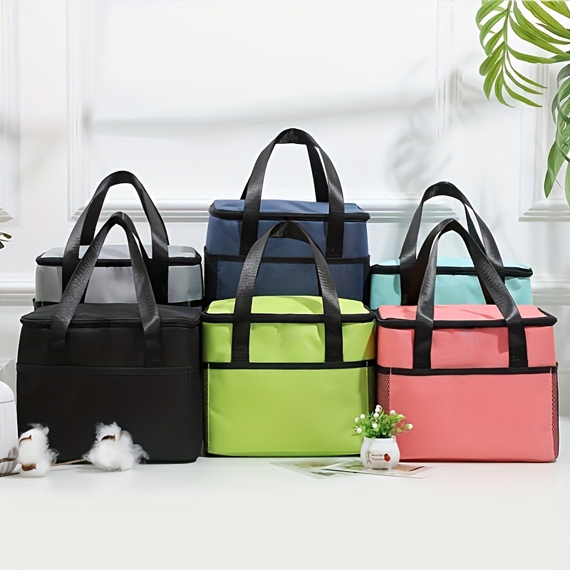 1pc Thicker Portable Thermal Ice Bag, Oxford Handle Lunch Box Bag