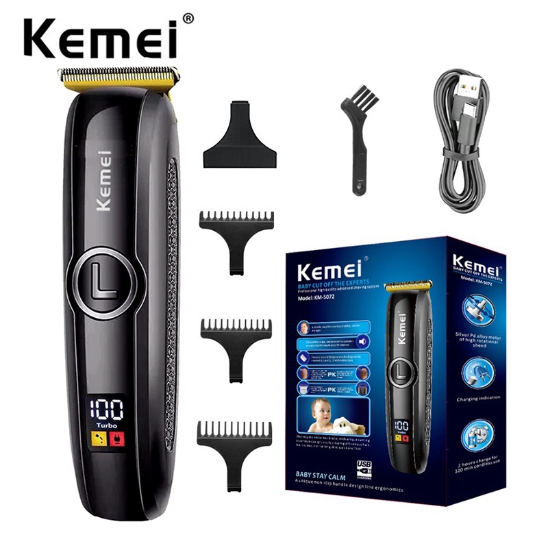 Kemei Professional Hair Trimmer Men Electric Face Mini Hair Clipper Rechargeable Hair Cutting