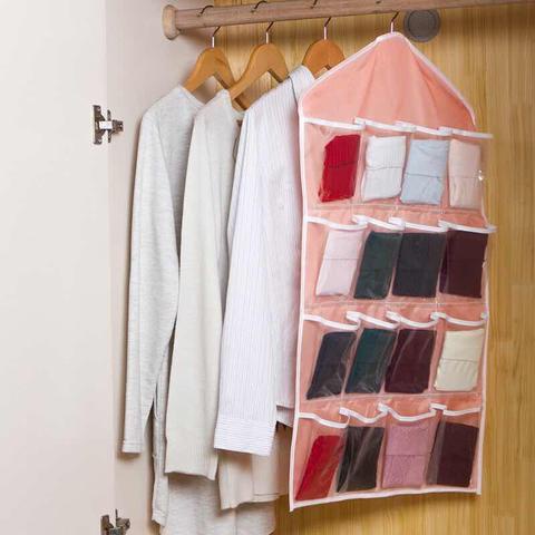 GANTUNGAN Hanging Plastic Hanger 16 Multi-Purpose Pockets Korean Pouch ...