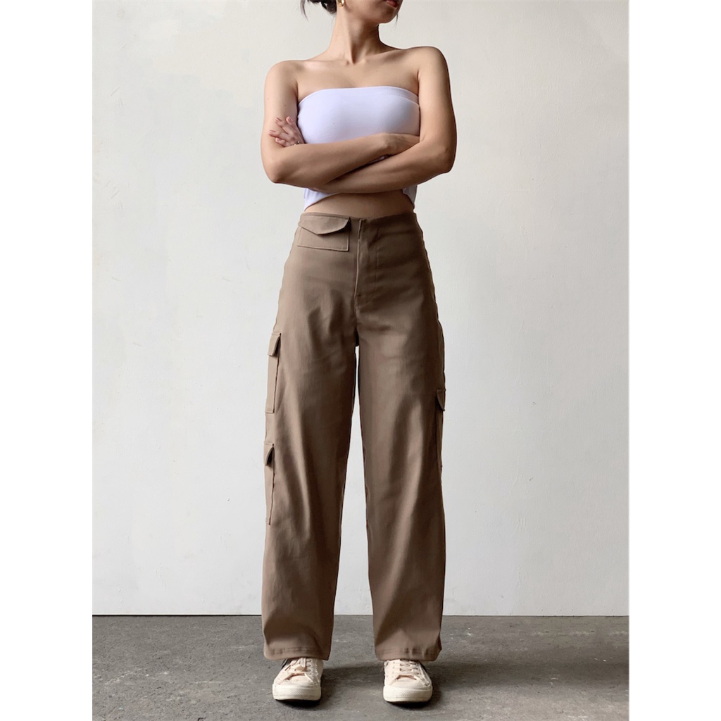 EY PHOEBE Womens High Waist Cargo Pants Trousers Everyday Yours HG Hipgoddess