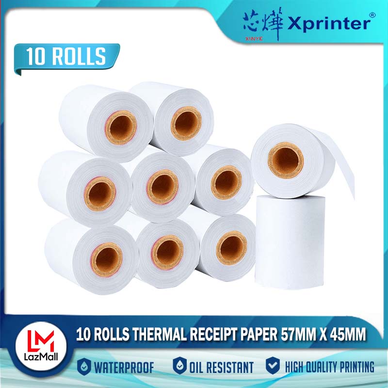 Xprinter 57mm*45mm Thermal Paper Roll 10 in 1 Pack POS for credit card ...