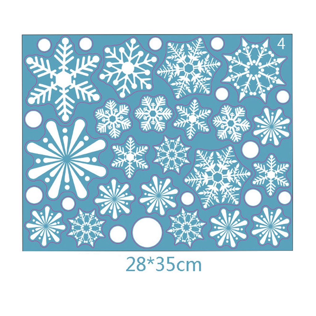 Santa Elk Christmas PVC Wall Stickers Window Glass Snowflake Sticker ...