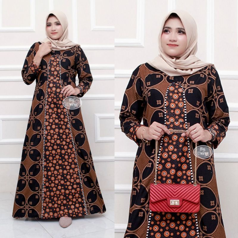 KATUN Robe Batik Dwi Genes Cotton Muslim Women Uniforms Premium Modern ...