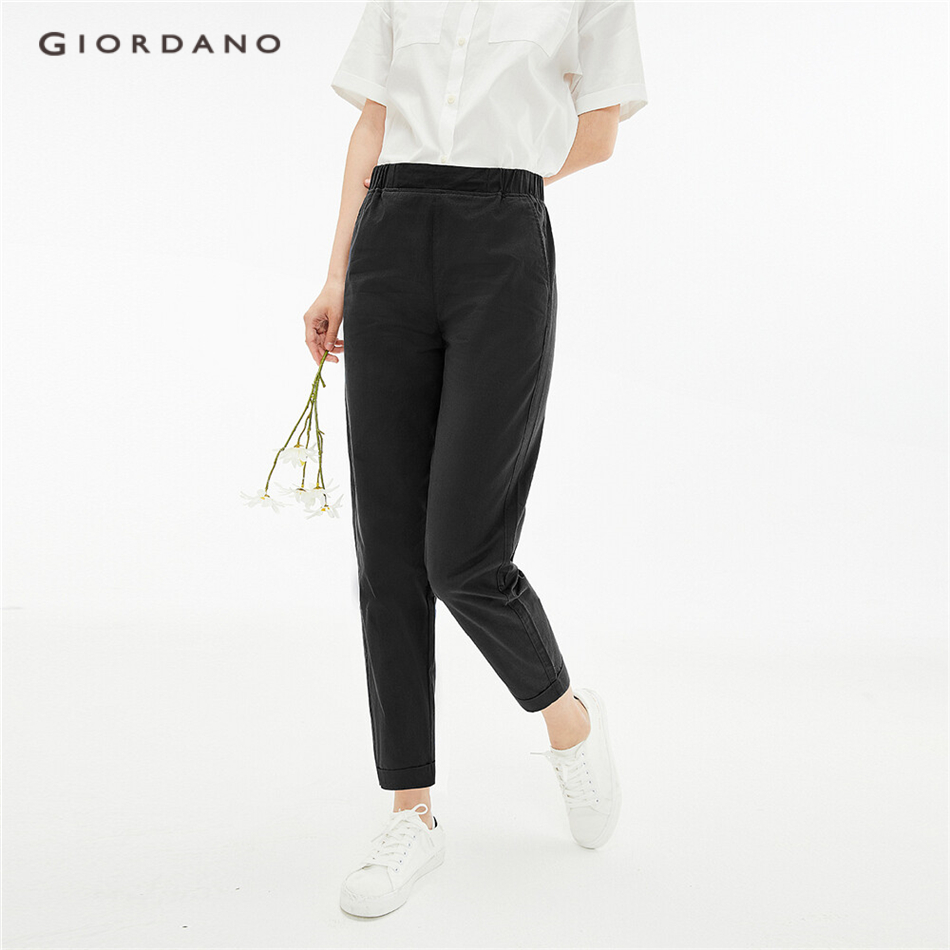 Ankle-Length Pants with Elasticated Waistband