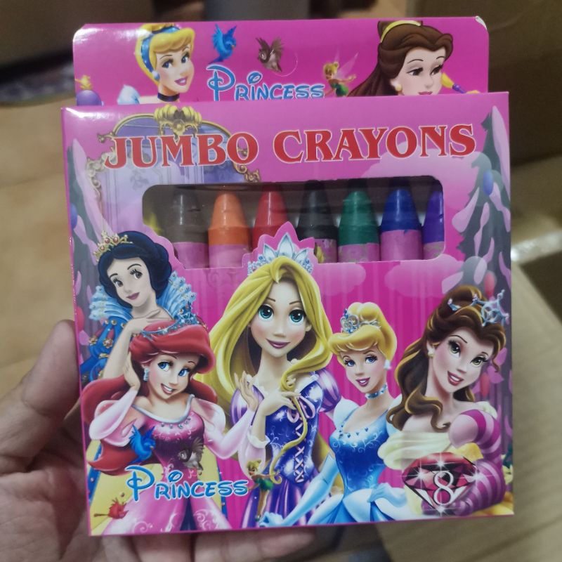 8 colors Disney Princess/Princesses Jumbo/Big Crayons/Color lootbag ...