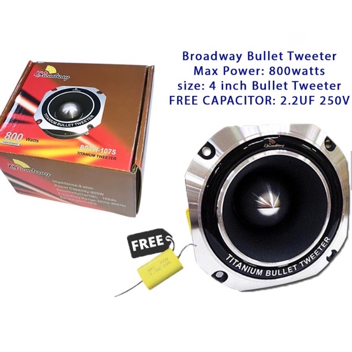 800w High Power 4 inch Broadway Titanium Bullet Tweeter BDTW-107S with ...