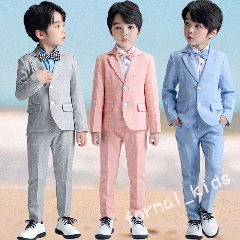 Fashion Wedding Kids Suit for Girls Formal Pant Suits for Teenagers 2PCS  Blazer Set Brand Plaid Children Blazer 4 5 7 9 11 13T