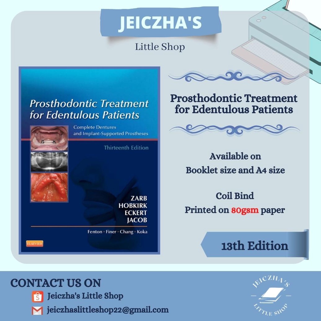 Prosthodontic Treatment for Edentulous Patients [13th Edition] | Shopee Philippines