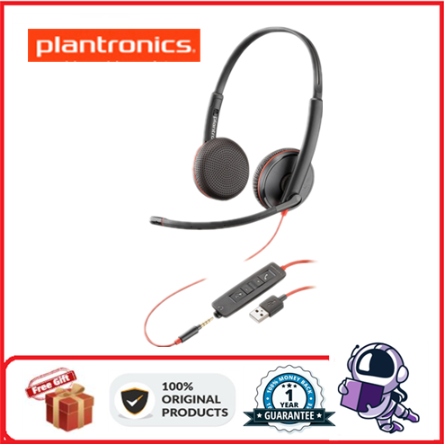 [COD] Plantronics Blackwire C3225 Wired Noise Reduction Headset  Interface Wired Headphone