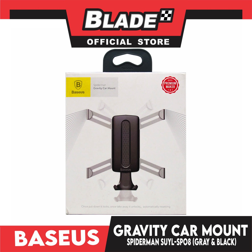 Baseus Car Mount Gravity SUYL-SPO8 (Gray/Black) | Shopee Philippines