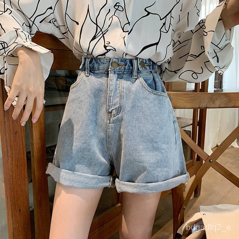 Women Shorts Summer Baggy Lace Up Wide Leg Short Pants Ladies Plain  All-match Casual Shorts