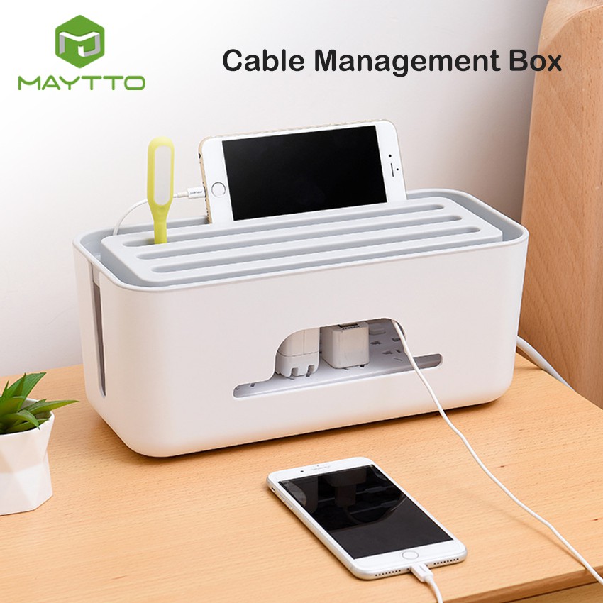 Maytto Minimalist Cable Management Box Wire Organizer Storage for