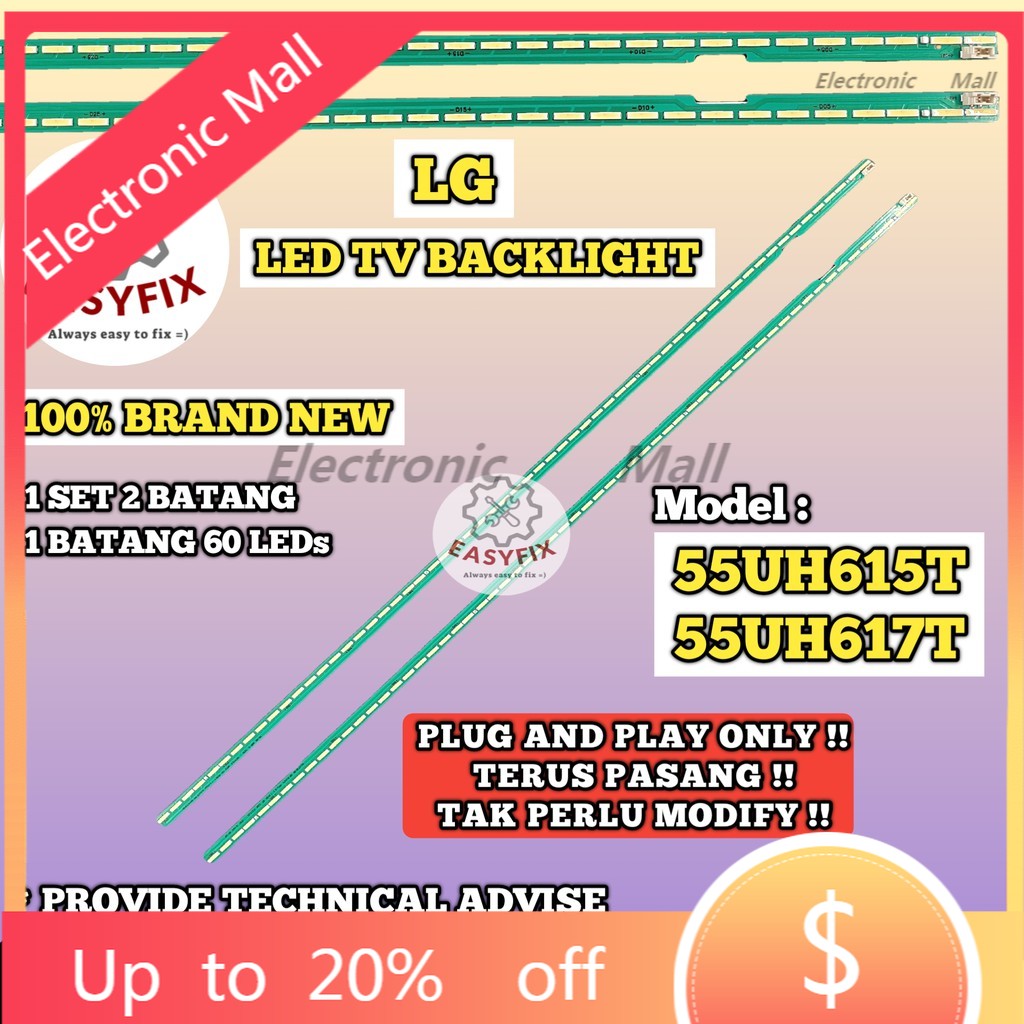 LG TV Backlight Strip 55UH615T / 55UH617T LG 55 INCH LED TV BACKLIGHT ...