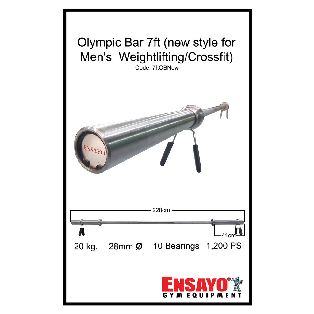 Ensayo 7Ft Olympic Chrome Barbell Best Silver Bar New Style