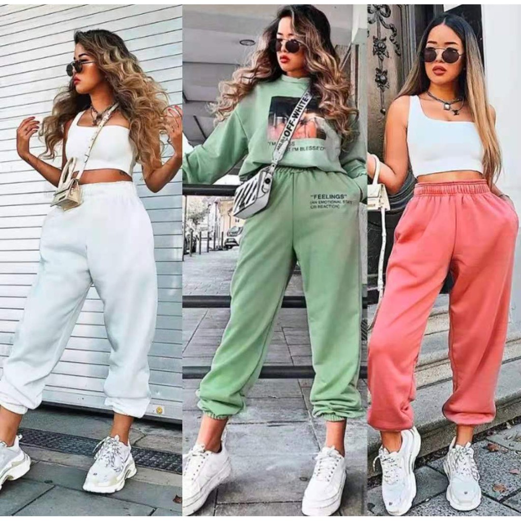 Unisex oversized Baggy Sweatpants jogger Pants High waist pants ...