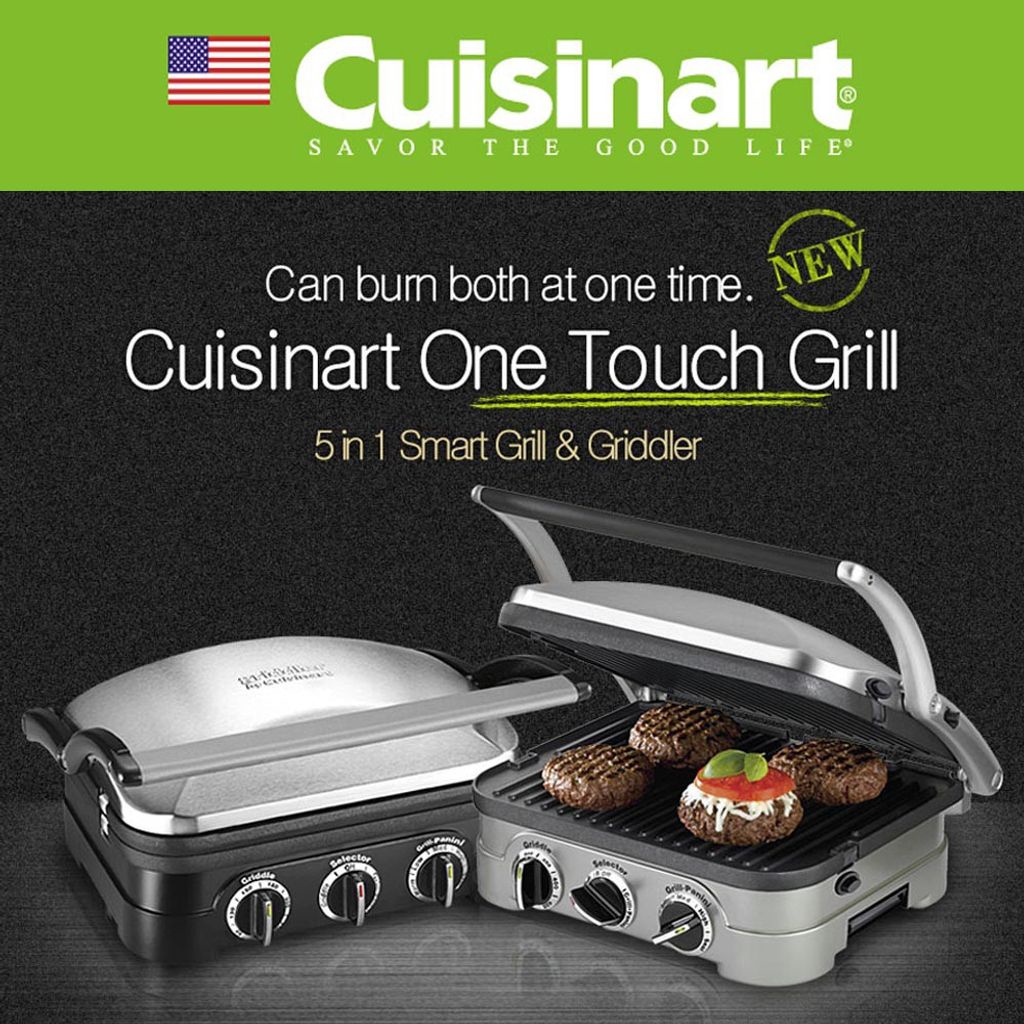 Cuisinart GR4NKR Electric Grill Meat Griddler Removable Plates