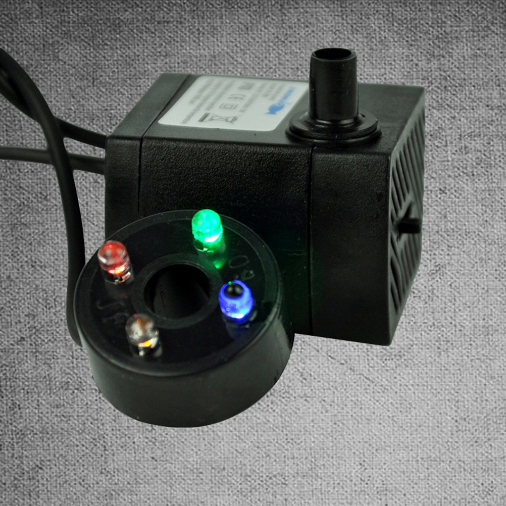 5W Powerful Submersible Water Pump with LED Light for Fountains Ponds ...