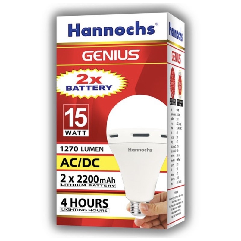 HANNOCHS 15 WATT GENIUS LED LIGHT / AC/DC LIGHT / EMERGENCY LIGHT ...