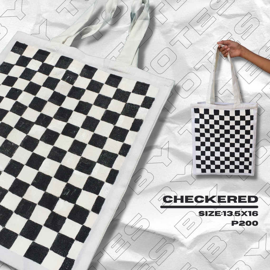 Checkerboard tote outlet bag