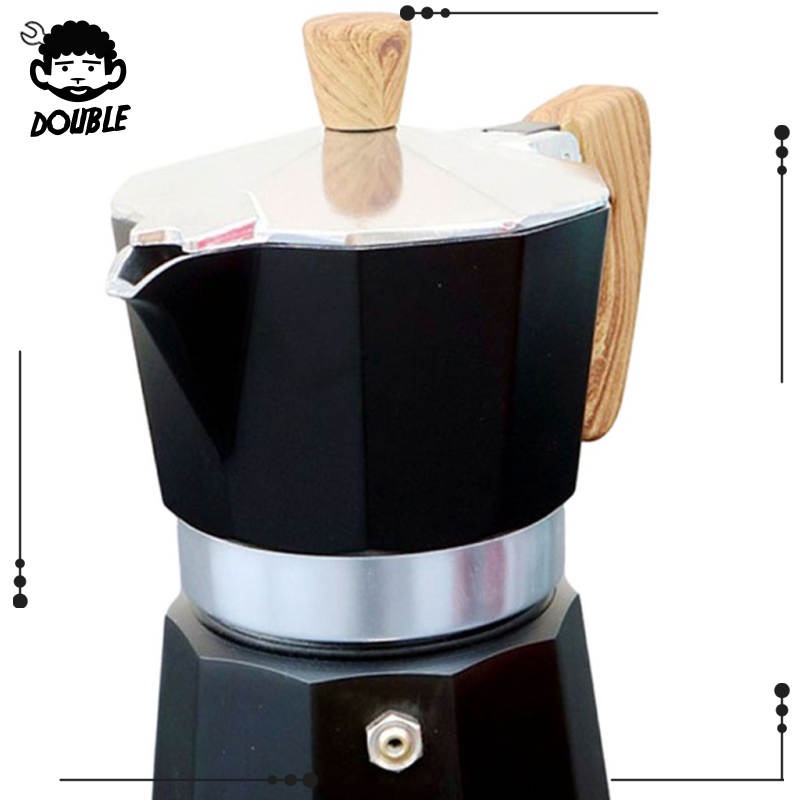 CD50 [DOUBLE] Espresso Maker Stovetop Percolator Pot Practical Moka