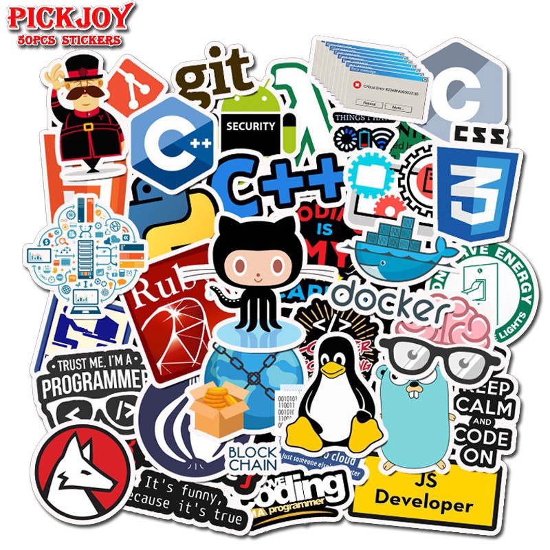50pcsset Waterproof Stickers Motive Html Internet Programming Language ...