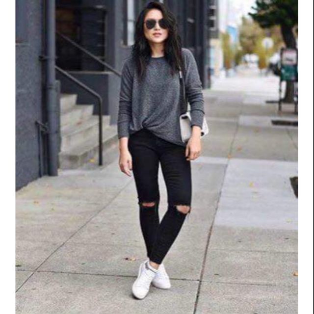 Gray and black outfit best sale