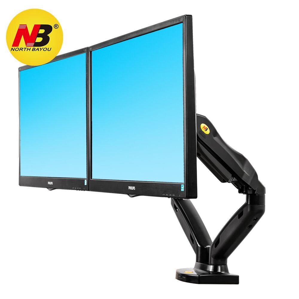 North Bayou NB F160 DUAL Monitor Arm Mount Stand For Two Screens 17"27