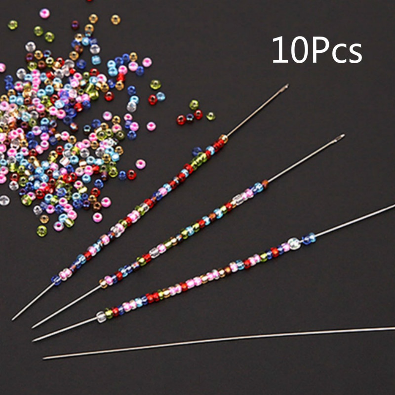 10Pcs Beaded Needle 40mm/100mm Beading Needles Threading String Cord ...