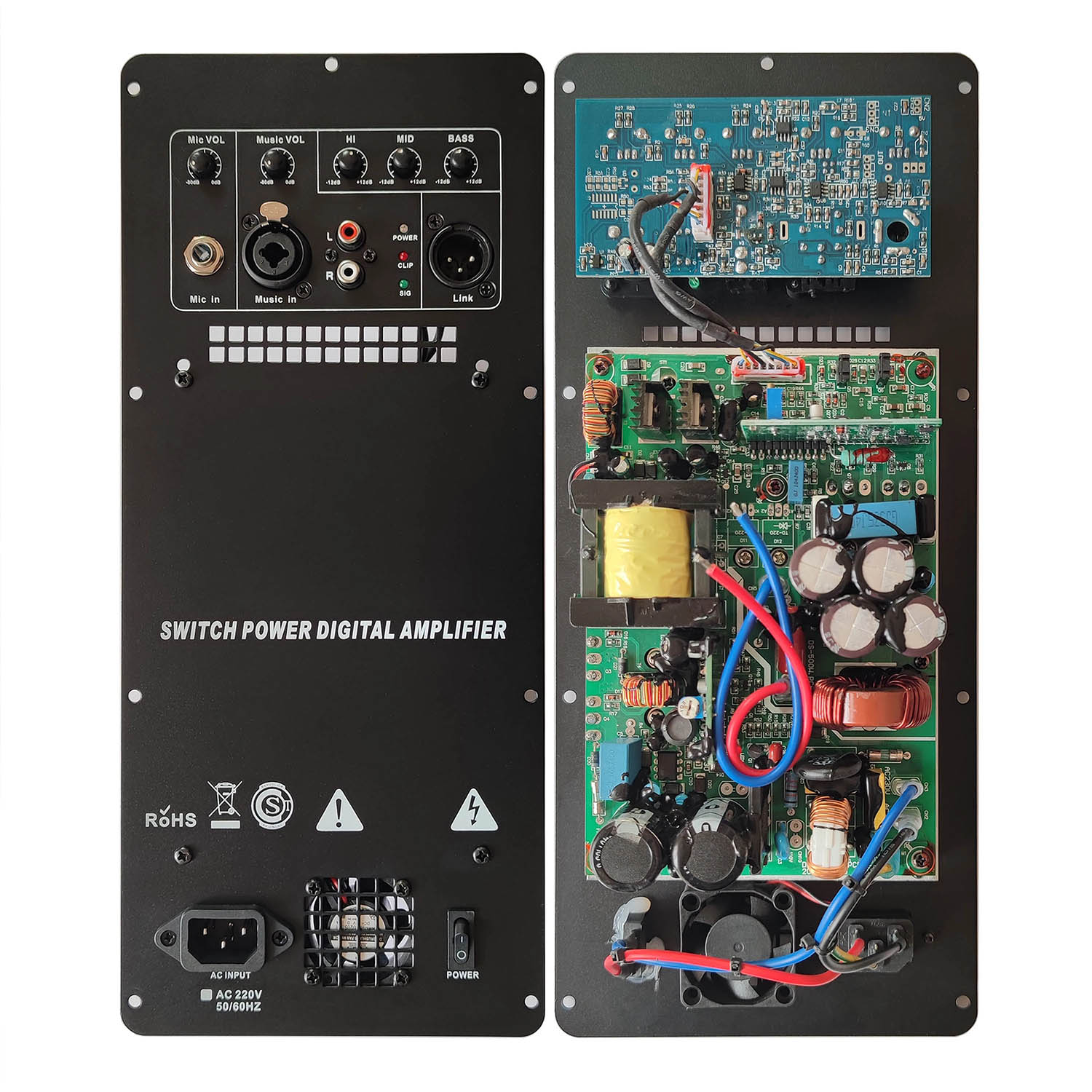 220V Class D 500W Digital Heavy Power Amplifier Hifi Audio Module ...