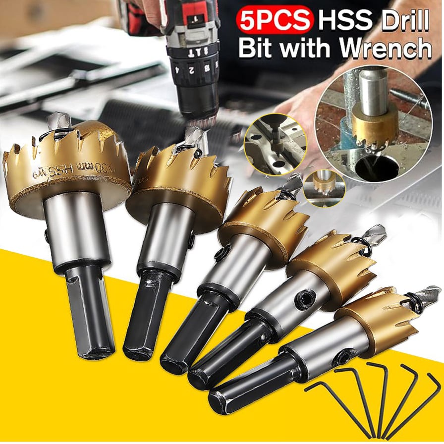 5PCS HSS Drill Bit Hole Saw Tooth Set Stainless Steel Metal Alloy Cutter 1630mm Carbide Tipped