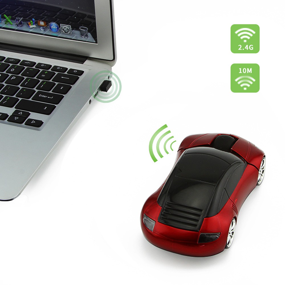2.4ghz 1600dpi Wireless Optical Mouse Cute Cartoon Car Shape Mouse ...