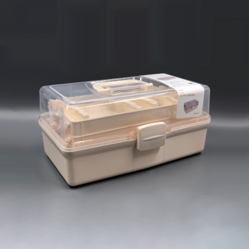 Locaupin 3 Layer Foldable Medicine Storage Box Multipurpose Compartment ...