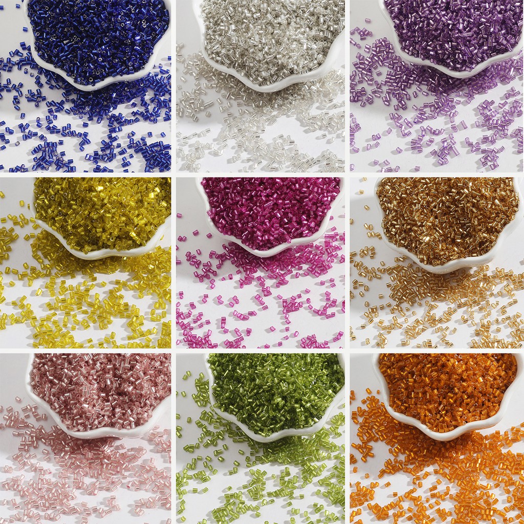 Wholesale Lot 110g (Approx 1800pcs) Czech Glass Seed Beads - 1.5x9mm Tube Spacers, 9 Colors (Your Choice)