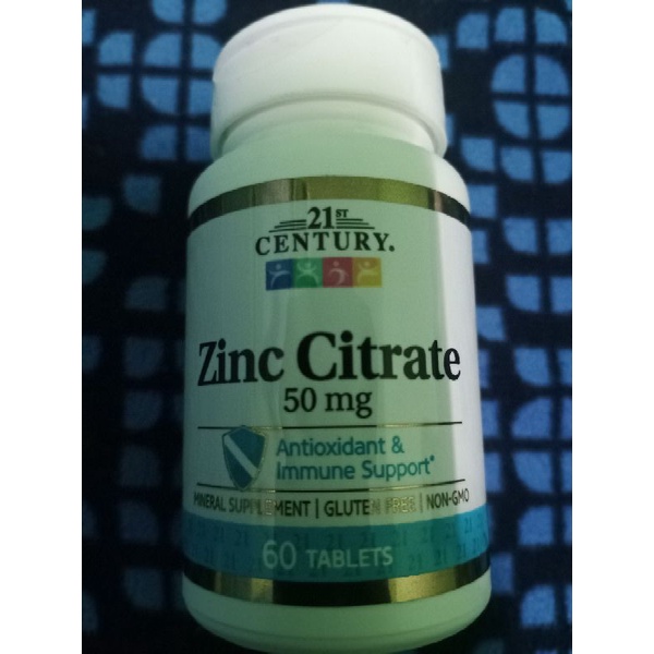 (Original from iHerb USA) 21st Century, Zinc Citrate, 50 mg, 60