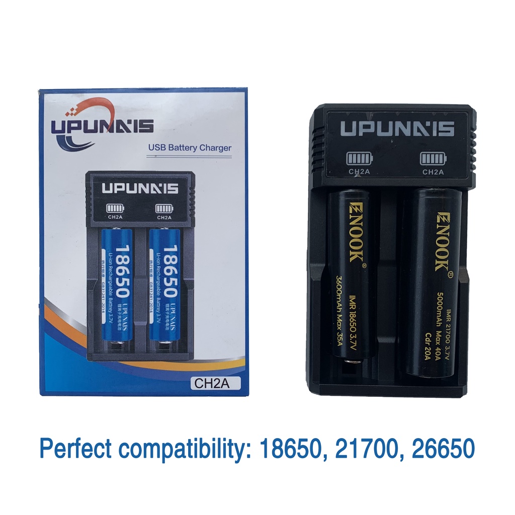 Legit Original Fast Charger(2 slots charger) Li-ion Battery Charger for 18650  21700 26650 Battery