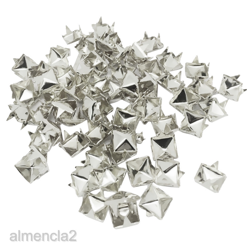 100Pcs DIY Pyramid Studs Rivets For Clothes Shoes Bags Decoration ...
