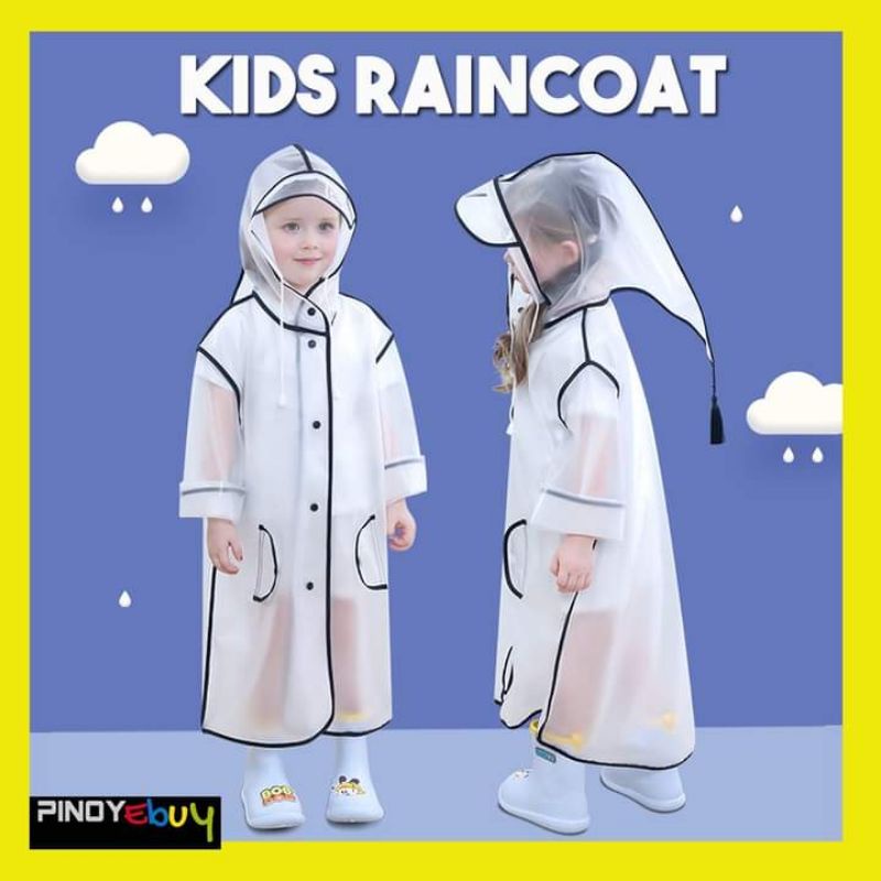 EVA Kids Children Transparent Raincoat Waterproof Cute Rain Coat