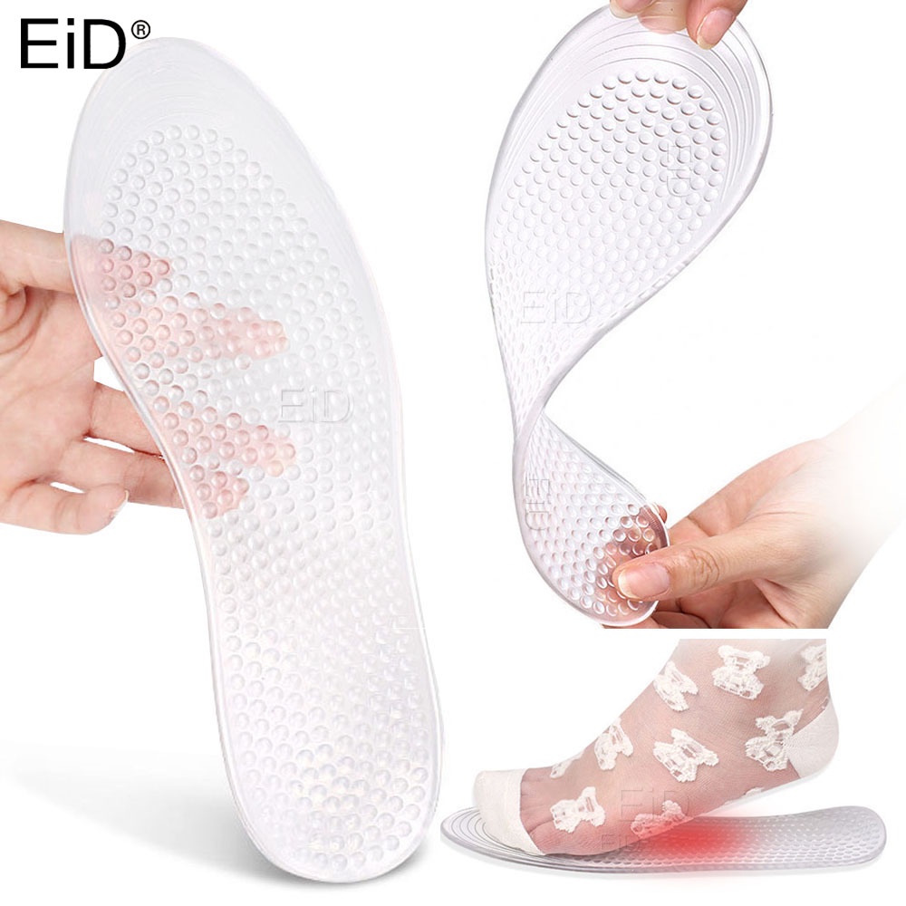 Silicone Gel Massage Orthopedic Insoles High Heel Shoes Flat Foot Arch  Support Pads sport Shoe Inserts Transparent Insole Unisex