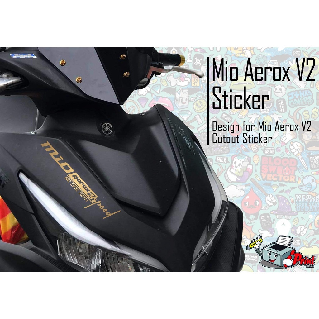 Yamaha Mio Aerox V2 Sticker Aerox V2 Decals, Cut Out Sticker