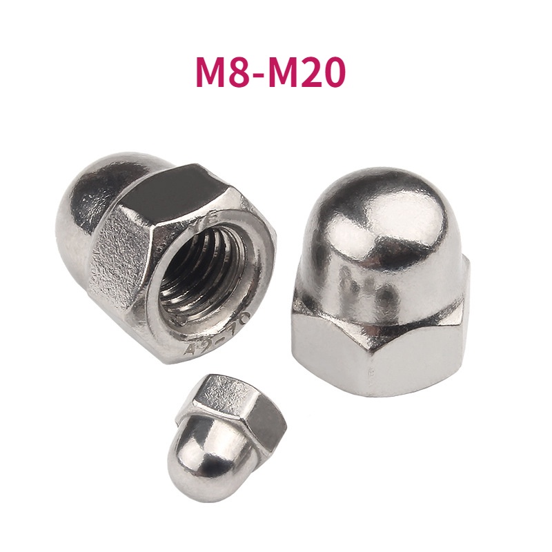 Acorn Cap Dome Nuts Fine Thread 304 A2 Stainless Hex Nut M8 M10 M12 M14