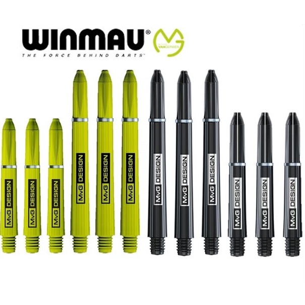 WINMAU DART SHAFT NYLON RING GRIP MVG DESIGN 7100 GREEN, BLACK