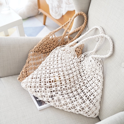 New Hollow Out Shoulder Bags Fashion Cotton Rope Fishing Net Bag