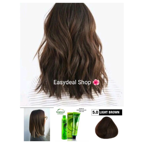 Light Brown 5.0 Bremod Hair Color with 9 oxidizing 100ml Shopee Philippines