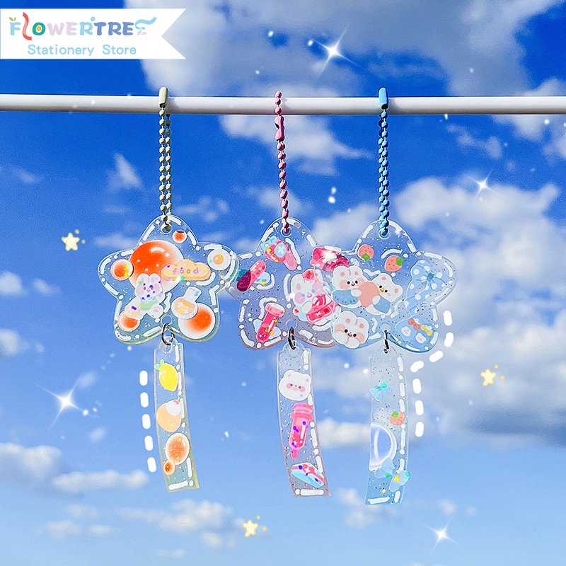 1 Pcs Star Wind Chimes Acrylic Keychain Deco DIY Aesthetic Keychain