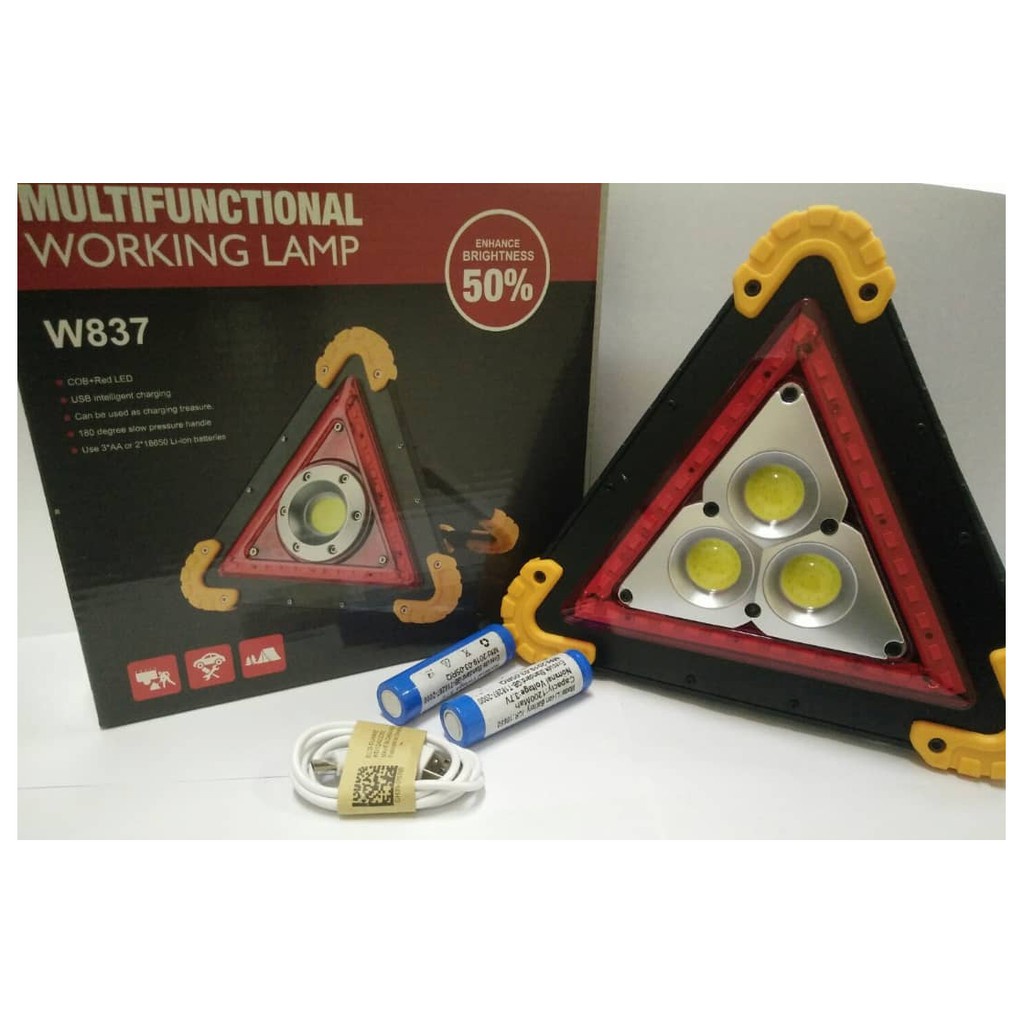 LED Car Warning Light, Rechargeable COB Triangle Flashlight with ...
