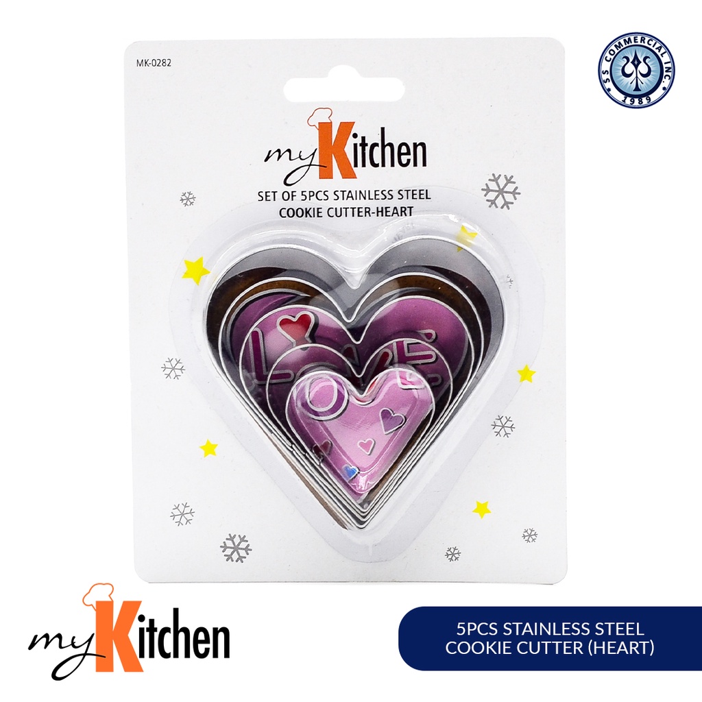 My Kitchen 5pcs Stainless Steel Cookie Cutter (Heart) | Shopee Philippines