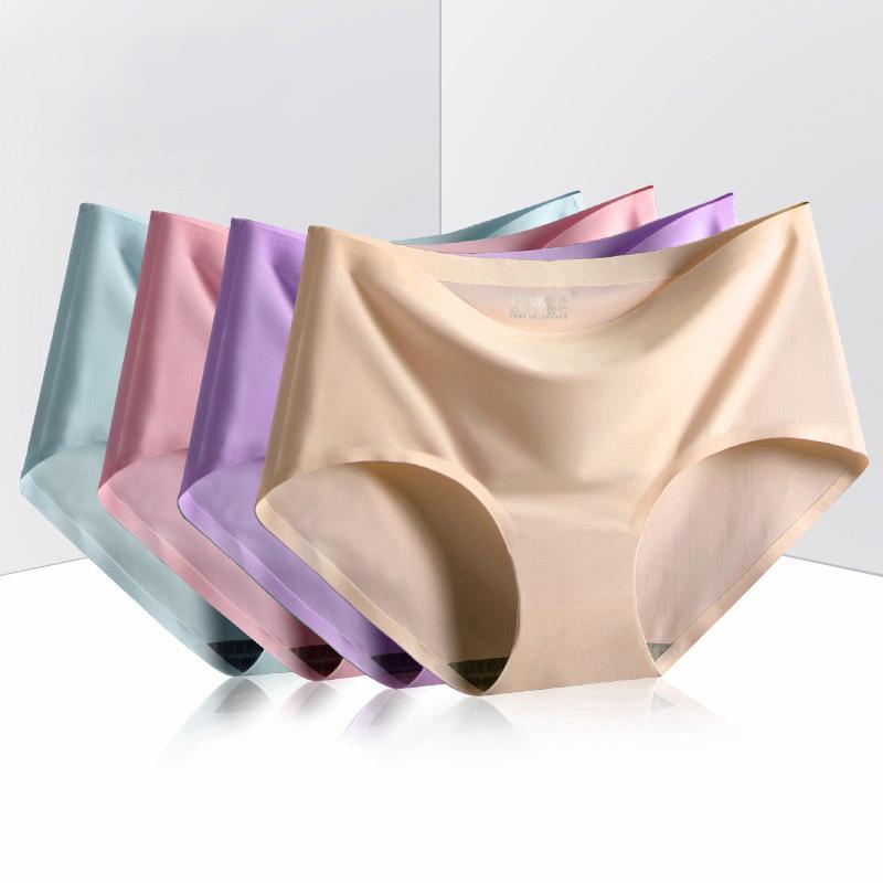6Pcs/Pack) Ultra-thin breathable Seamless Panty Ice-silk Fashion underpants  Sexy Panties For Women
