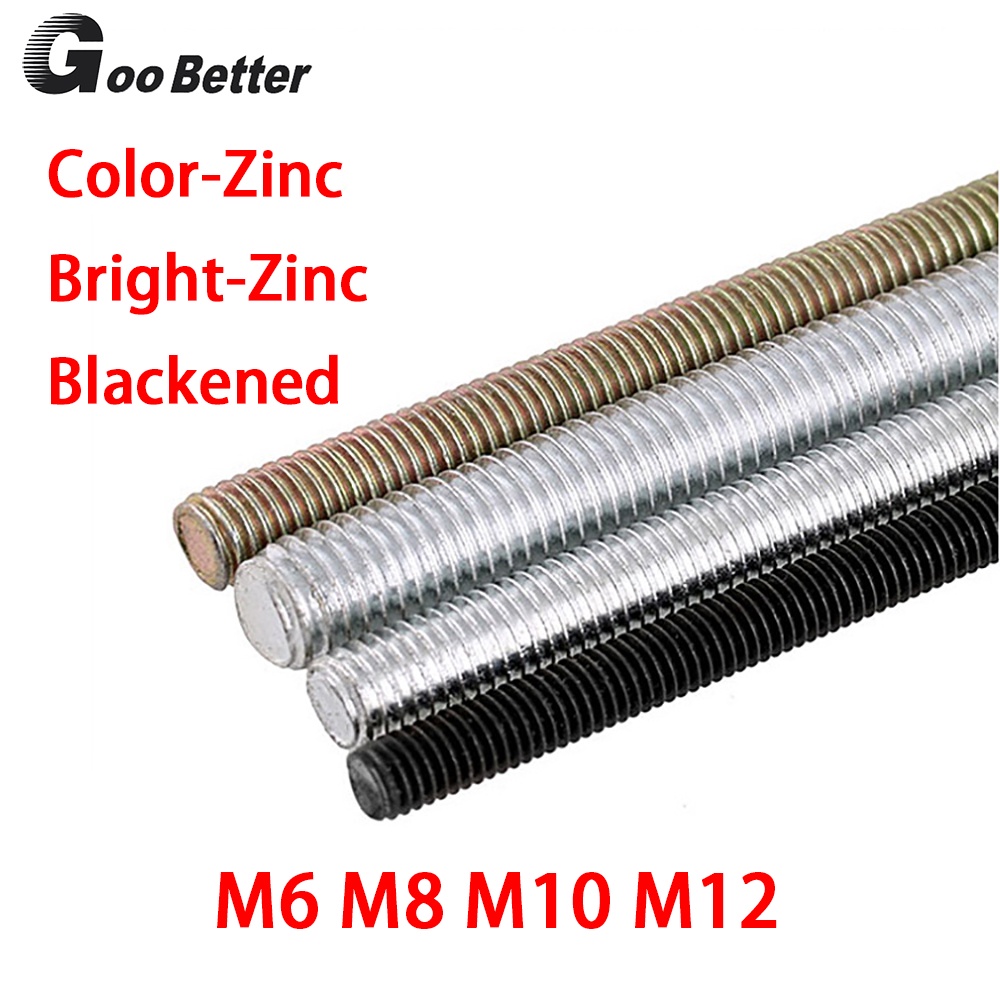 M6M12 Full Threaded Bar BrightZinc Plated ColorZinc Plated Fully
